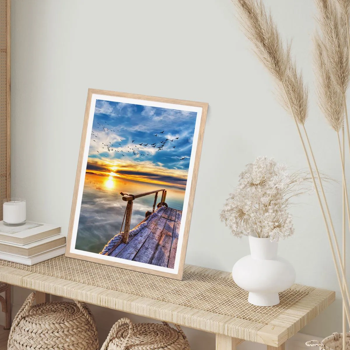Póster en marco roble claro - El viento se va a descansar - 40x50 cm