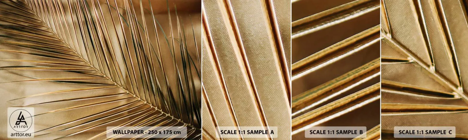 Muestra De Fotomural Standard Eco - Una columnata natural - Hoja de palma, Gráficos, Zona tropical - 100x30 cm