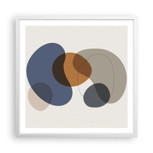 Póster en marco blanco - Gotas de color - 60x60 cm