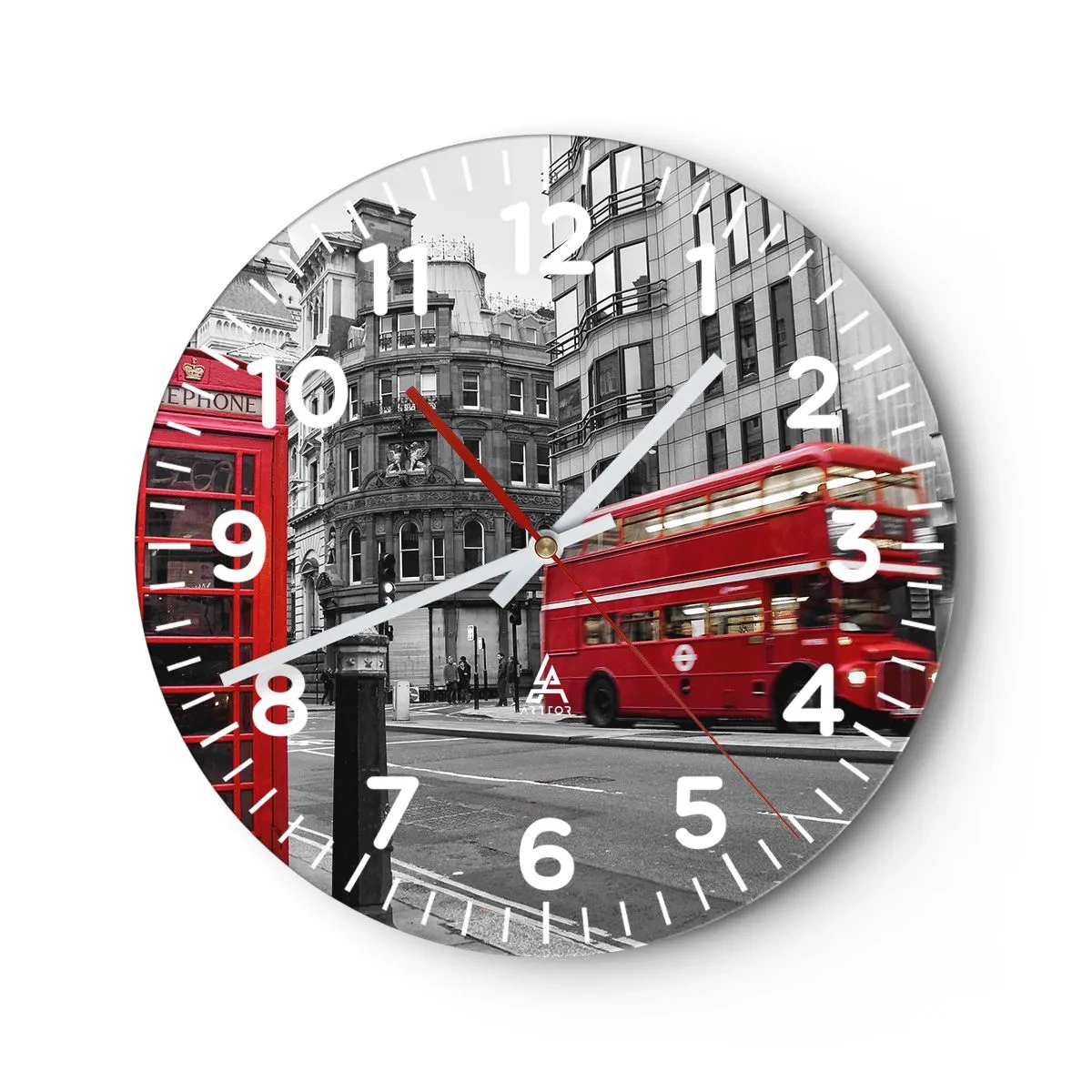 Reloj de pared - Reloj de vidrio - El más rojo de Europa - 40x40 cm