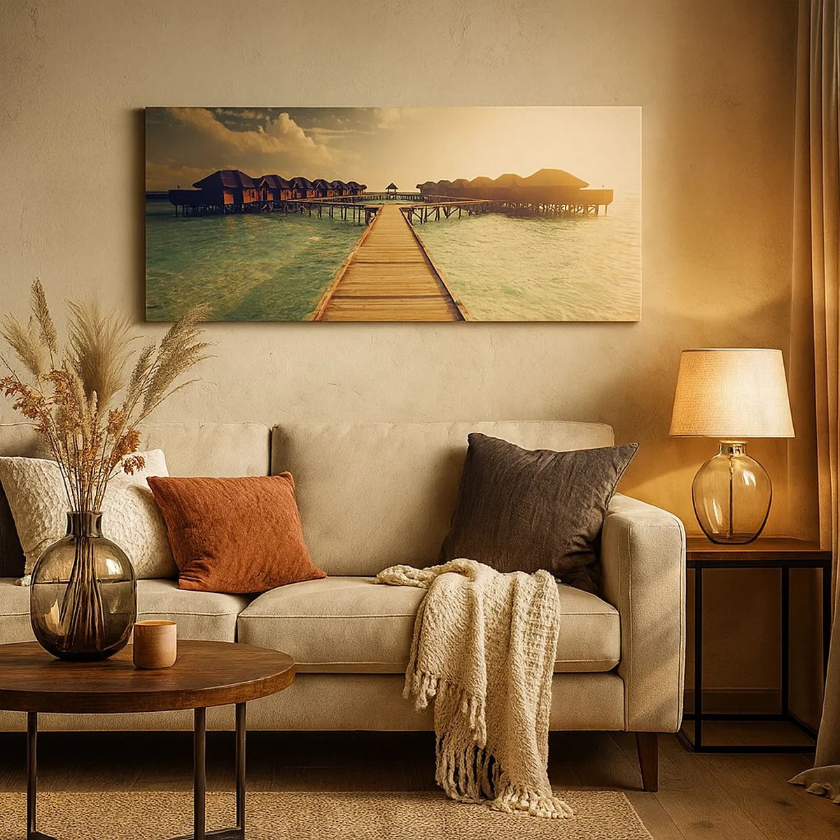 Cuadro sobre lienzo - Impresión de Imagen - Una cálida invitación - 100x40 cm