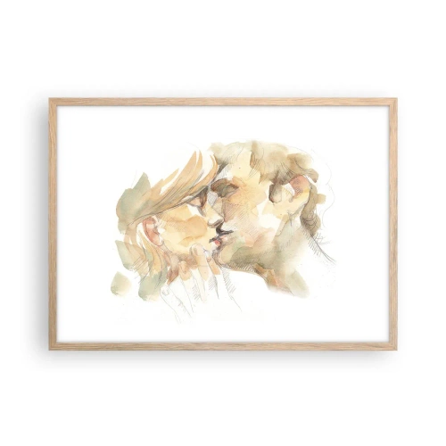 Póster en marco roble claro - ¿La media naranja encontrada? - 70x50 cm