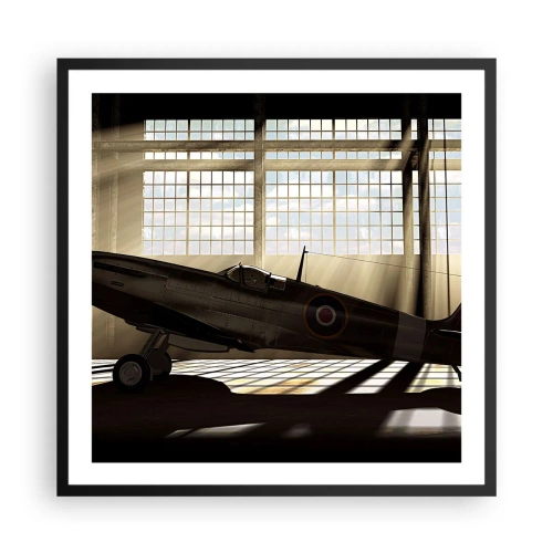 Póster en marco negro - El descanso del guerrero - 60x60 cm