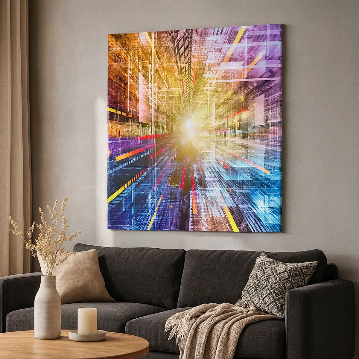 Cuadro sobre lienzo - Impresión de Imagen - Un pasillo luminoso - 30x30 cm