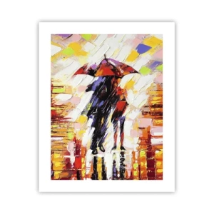 Póster - Juntos a través de la noche y la lluvia - 40x50 cm