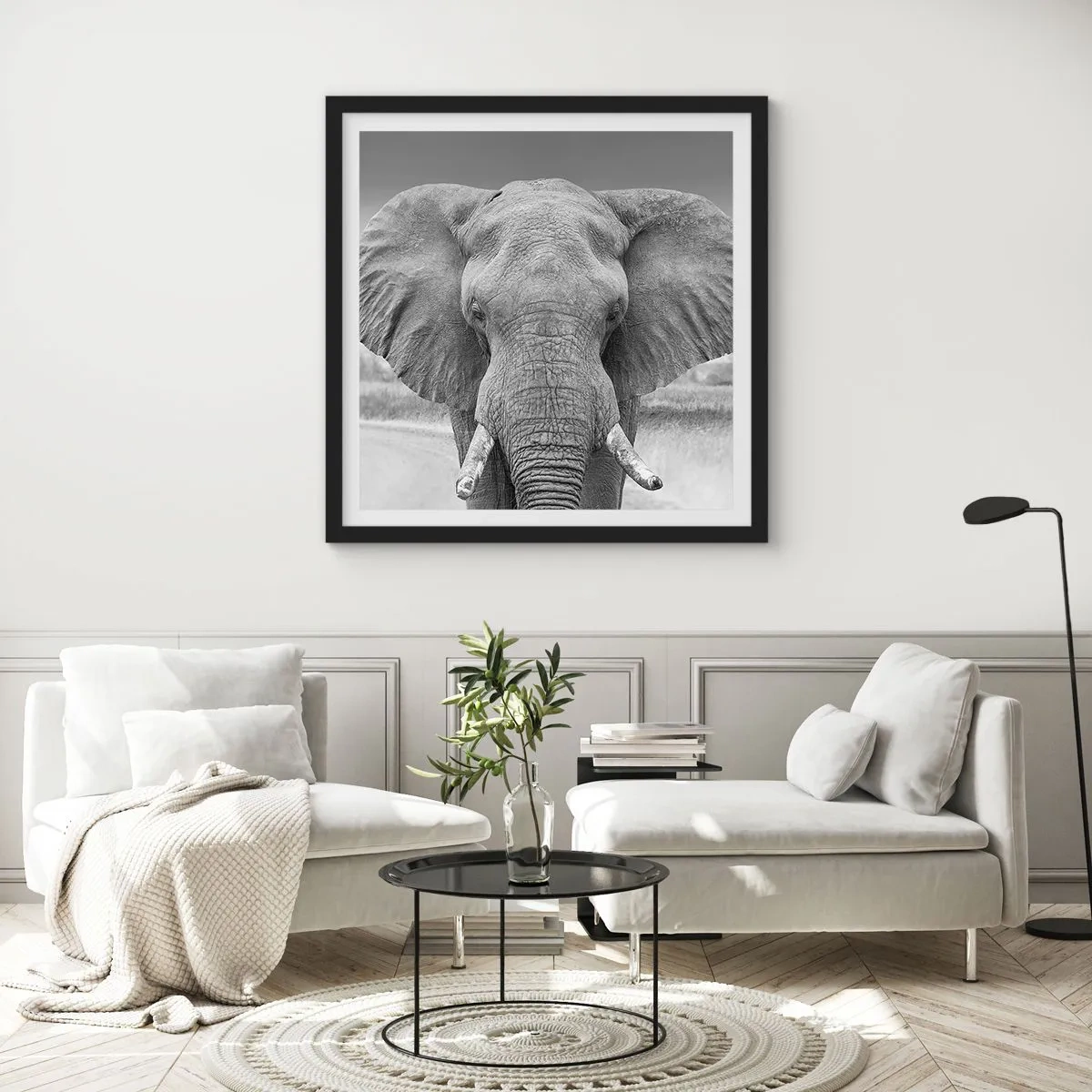 Póster en marco negro - Bienvenido a mi mundo - 30x30 cm