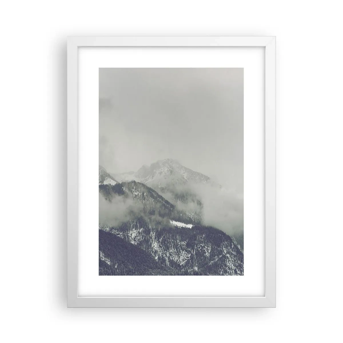 Póster en marco blanco - Valle de la niebla - 30x40 cm