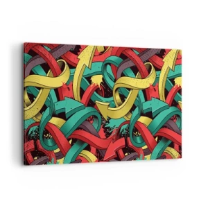 Cuadro sobre lienzo - Impresión de Imagen - Flechas abstractas en colores vibrantes que crean caos. - 100x70cm - ¿Qué camino tomar? - Decoración de pared moderna para salón y dormitorio ARTTOR