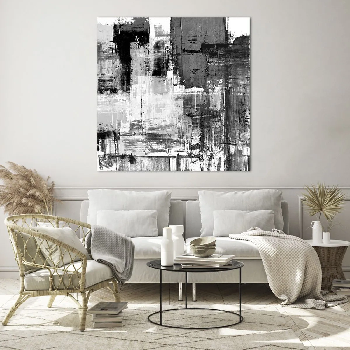 Cuadro sobre vidrio - Impresiones sobre Vidrio - El gris es hermoso - 60x60 cm