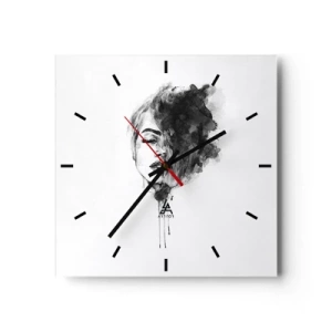 Reloj de pared - Reloj de vidrio - Sueños en femenino - 40x40 cm