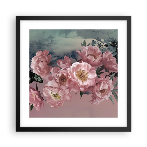 Póster en marco negro - La cúspide del romance - 40x40 cm