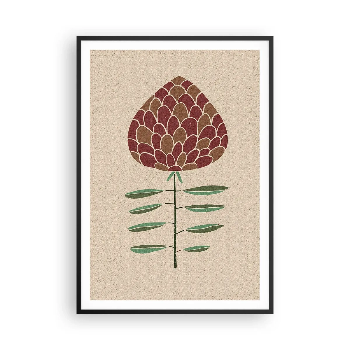 Póster en marco negro - Como una gran piña - 70x100 cm