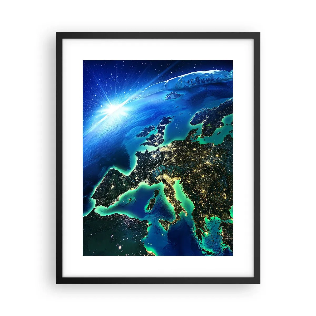 Póster en marco negro - Una Europa resplandeciente - 40x50 cm