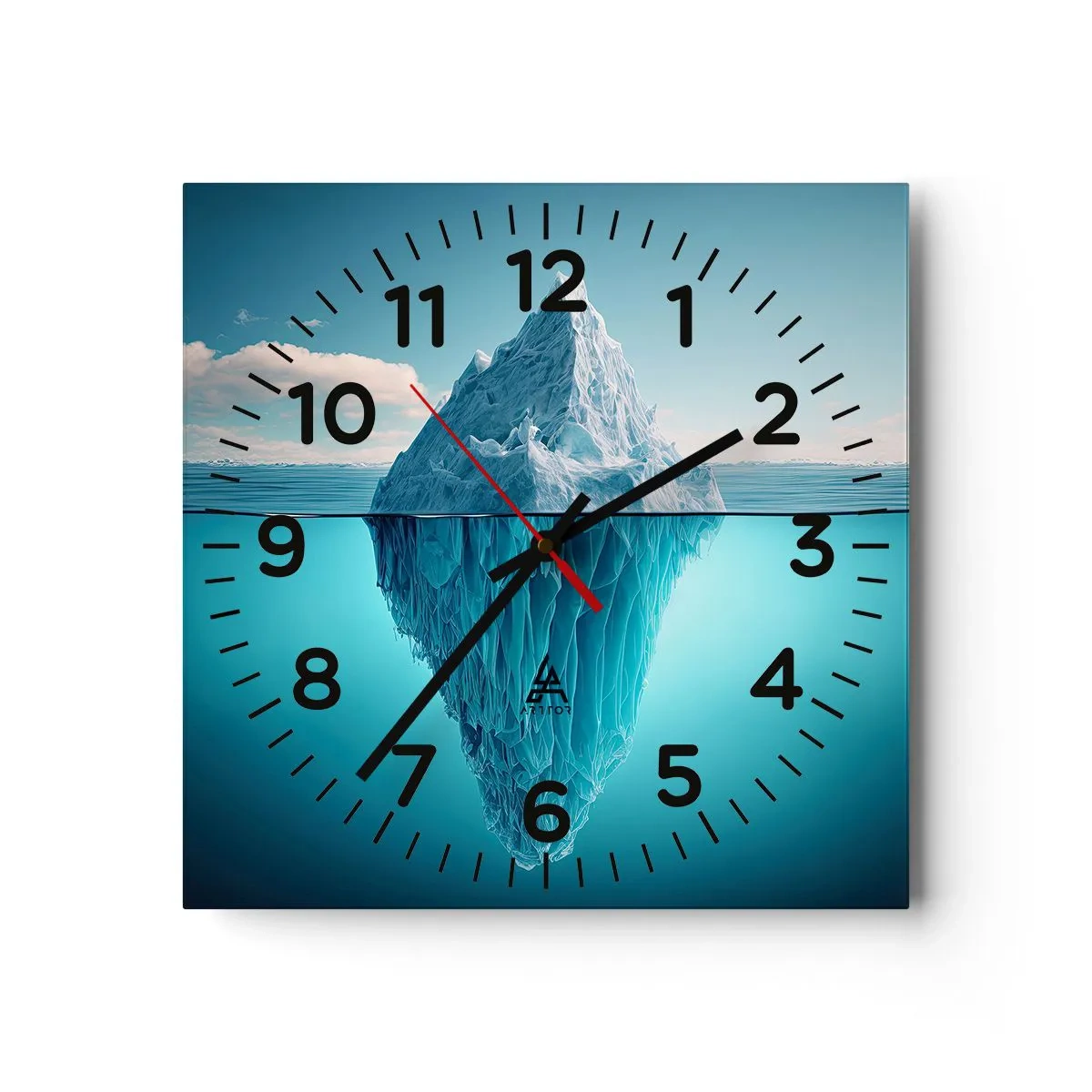 Reloj de pared - Reloj de vidrio - El trono de hielo - 40x40 cm