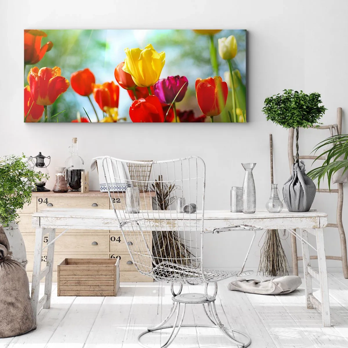 Cuadro sobre lienzo - Impresión de Imagen - Todos los tonos del sol - 100x40 cm