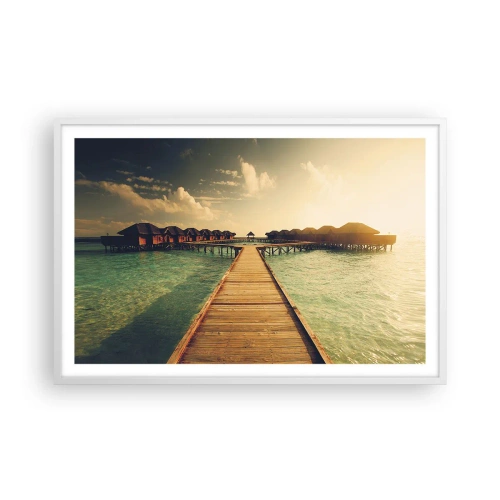 Póster en marco blanco - Una cálida invitación - 91x61 cm