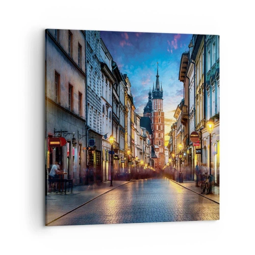 Cuadro sobre lienzo - Impresión de Imagen - El encanto de Cracovia - 50x50 cm