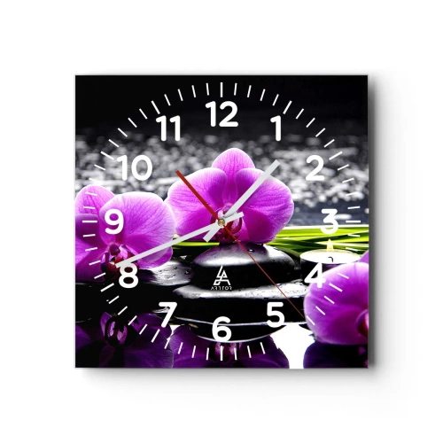 Reloj de pared - Reloj de vidrio - Ahogarse en la paz y la tranquilidad - 40x40 cm