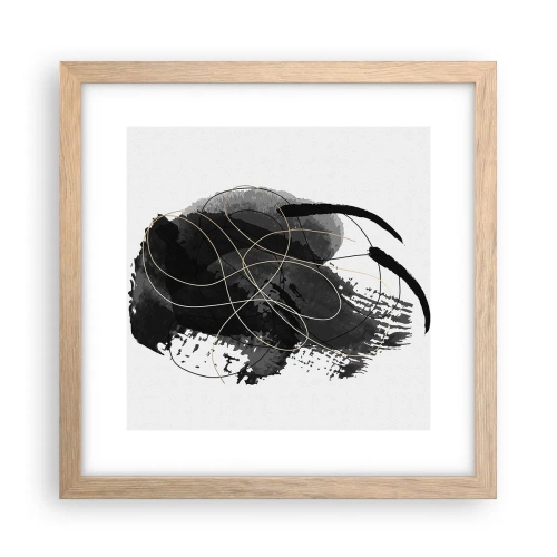 Póster en marco roble claro - Salió de la negrura - 30x30 cm