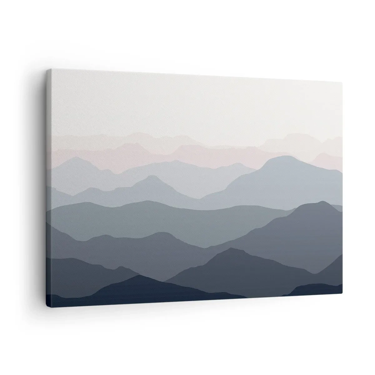 Cuadro sobre lienzo - Impresión de Imagen - Capas sutiles de montaña en tonos grises y azules. - 70x50cm - Cordilleras a la vista - Decoración de pared moderna para salón y dormitorio ARTTOR