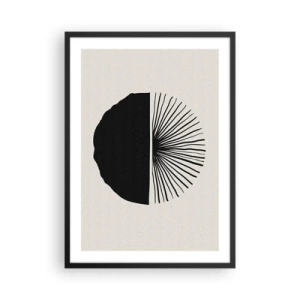 Póster en marco negro - Abstracción minimalista en blanco y negro - 50x70cm - Un abanico de posibilidades - Decoración de pared moderna para salón y dormitorio ARTTOR