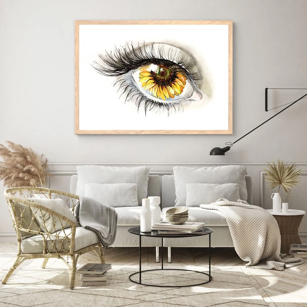 Póster en marco roble claro - Un aspecto tan caluroso como el verano - 70x50 cm