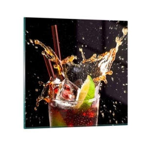 Cuadro sobre vidrio - Impresiones sobre Vidrio - Alegría y energía colorida - 30x30 cm