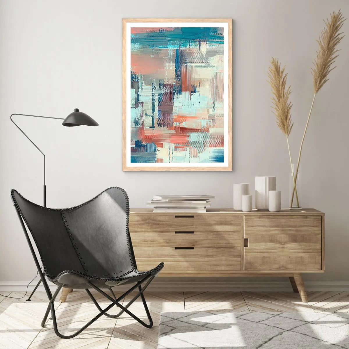 Póster en marco roble claro - Alcanzando la luz - 40x50 cm