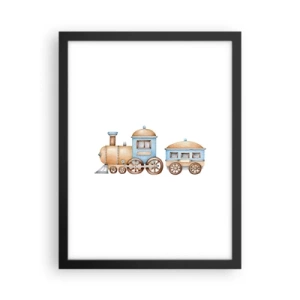 Póster en marco negro - De pie en la estación... - 30x40 cm