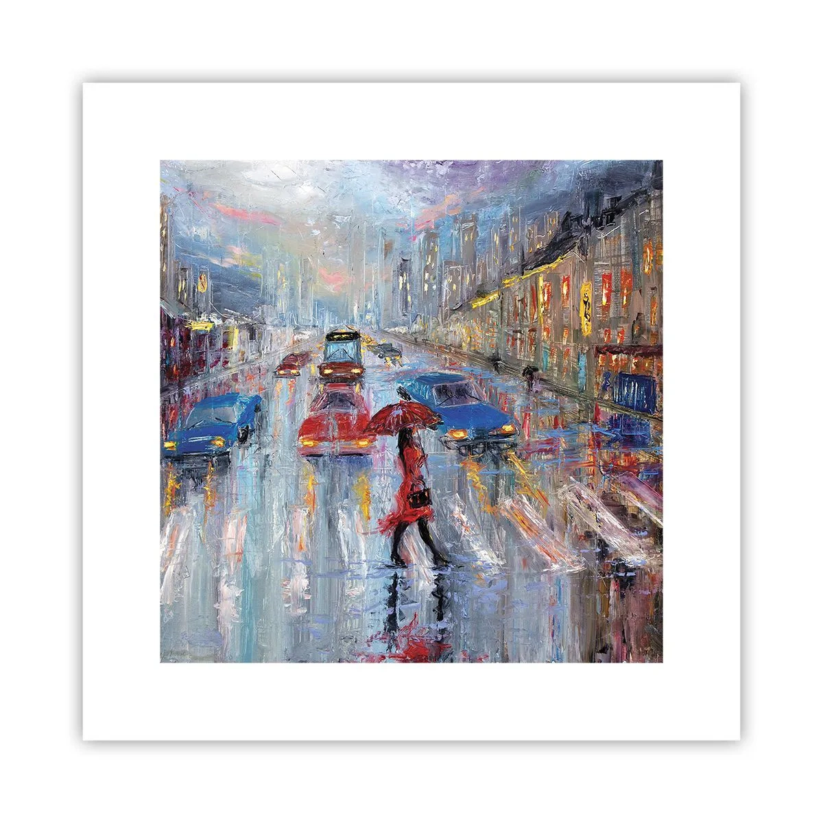 Póster - Una tarde de lluvia en la ciudad - 30x30 cm