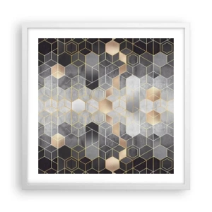 Póster en marco blanco - Composición de diamantes - 50x50 cm