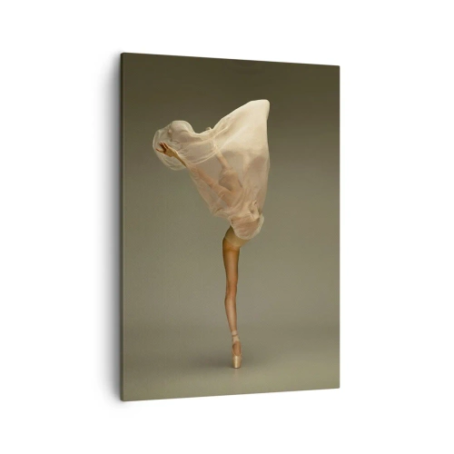 Cuadro sobre lienzo - Impresión de Imagen - Una bailarina flotando en el aire con tela. - 50x70cm - A punto de volar - Decoración de pared moderna para salón y dormitorio ARTTOR