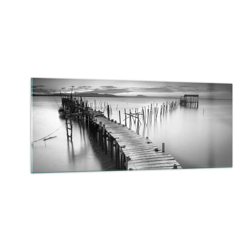 Cuadro sobre vidrio - Impresiones sobre Vidrio - La calma de una orilla olvidada - 100x40 cm