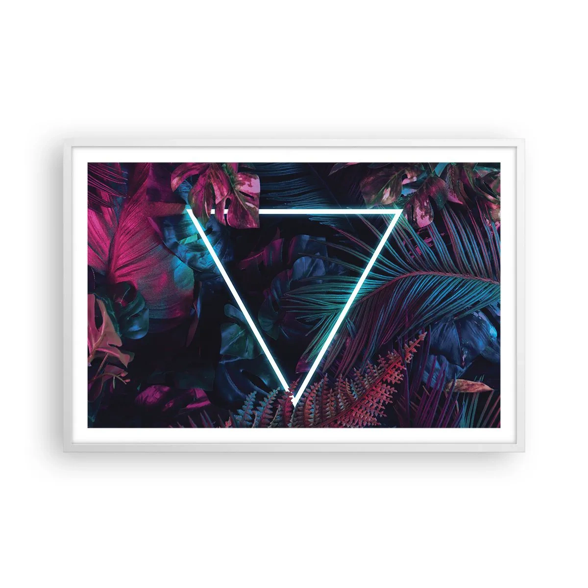 Póster en marco blanco - Jardín fluorescente - 91x61 cm