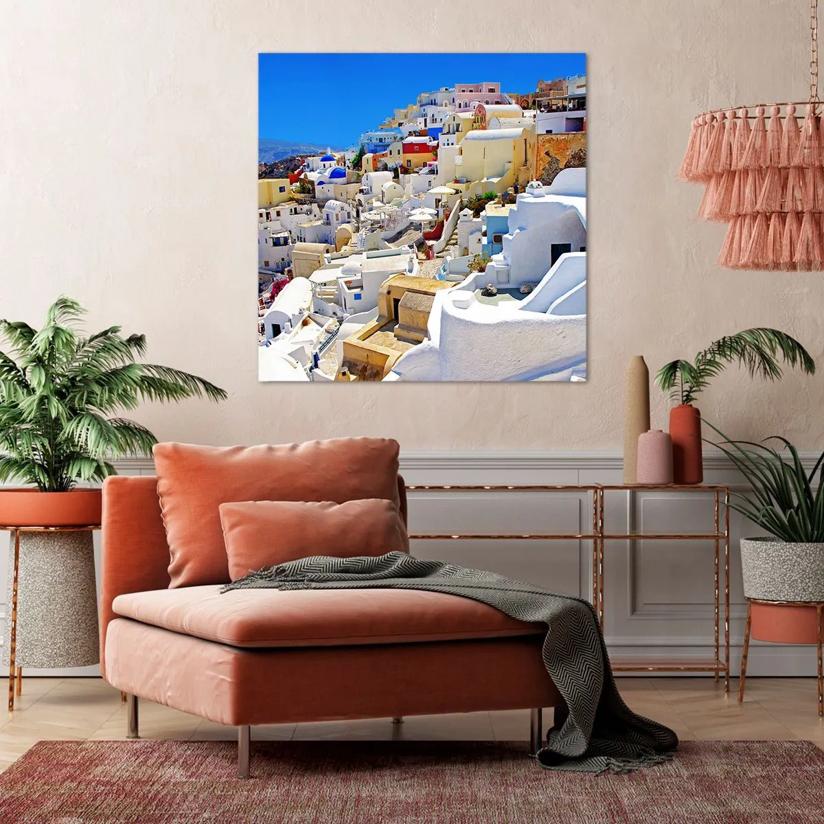 Cuadro sobre lienzo - Impresión de Imagen - Sueño de un verano griego - 50x50 cm