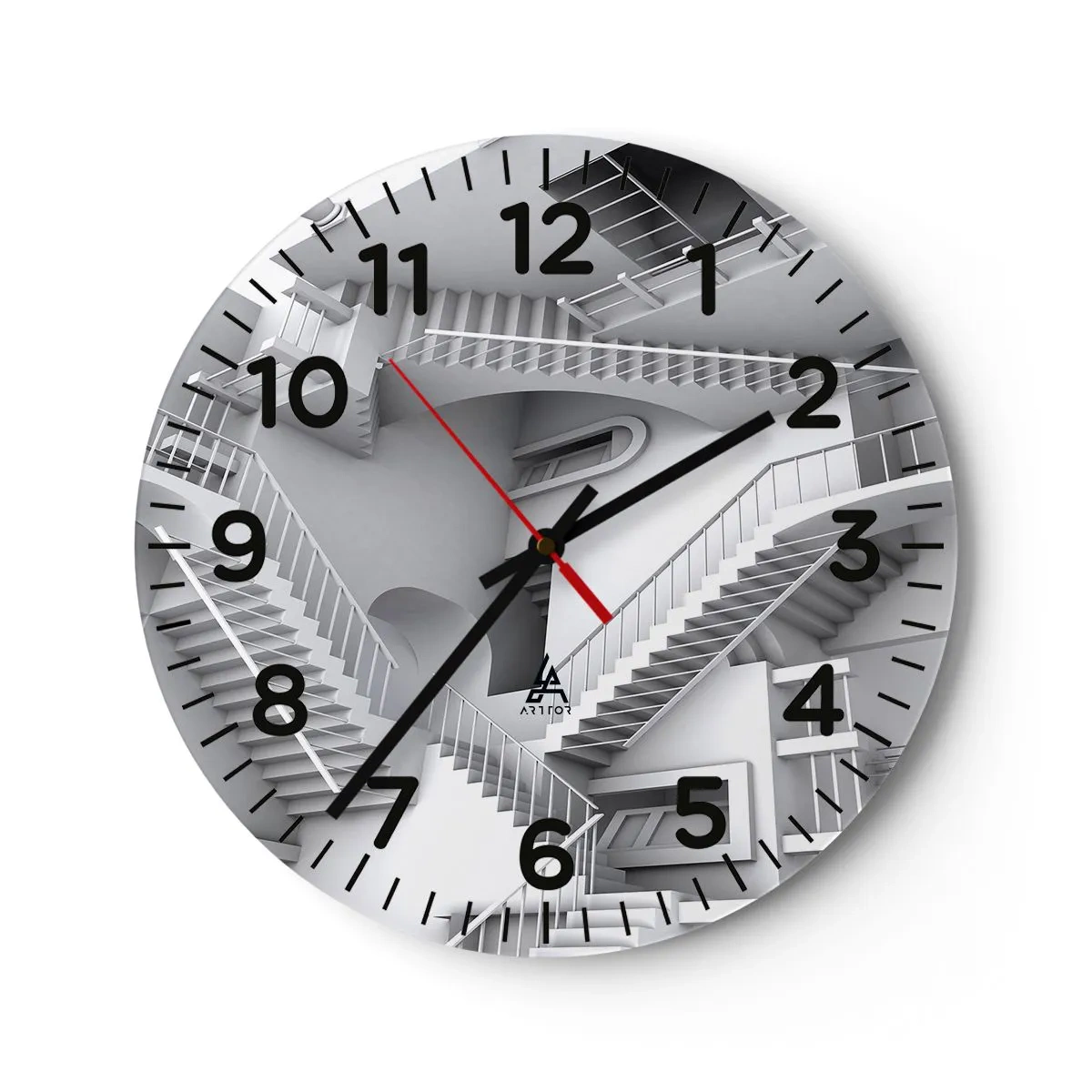 Reloj de pared - Reloj de vidrio - Paradojas del espacio - 30x30 cm