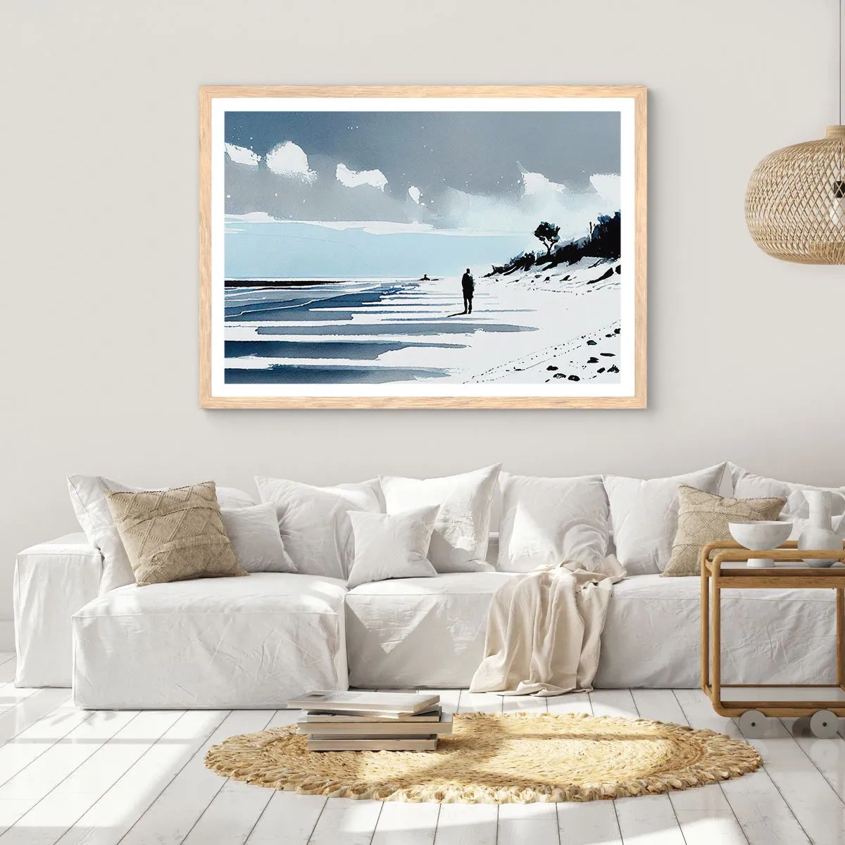 Póster en marco roble claro - Solo conmigo mismo - 100x70 cm