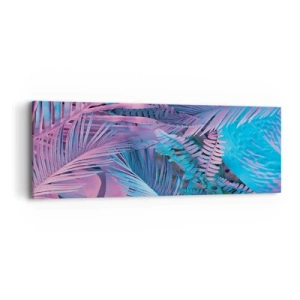 Cuadro sobre lienzo - Impresión de Imagen - Trópicos en rosa y azul - 90x30 cm