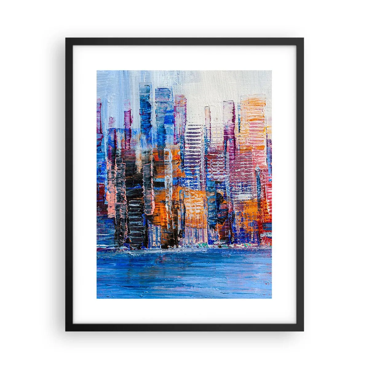 Póster en marco negro - Una metrópoli alegre - 40x50 cm