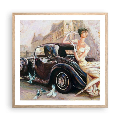 Póster en marco roble claro - Elegancia retro - 60x60 cm