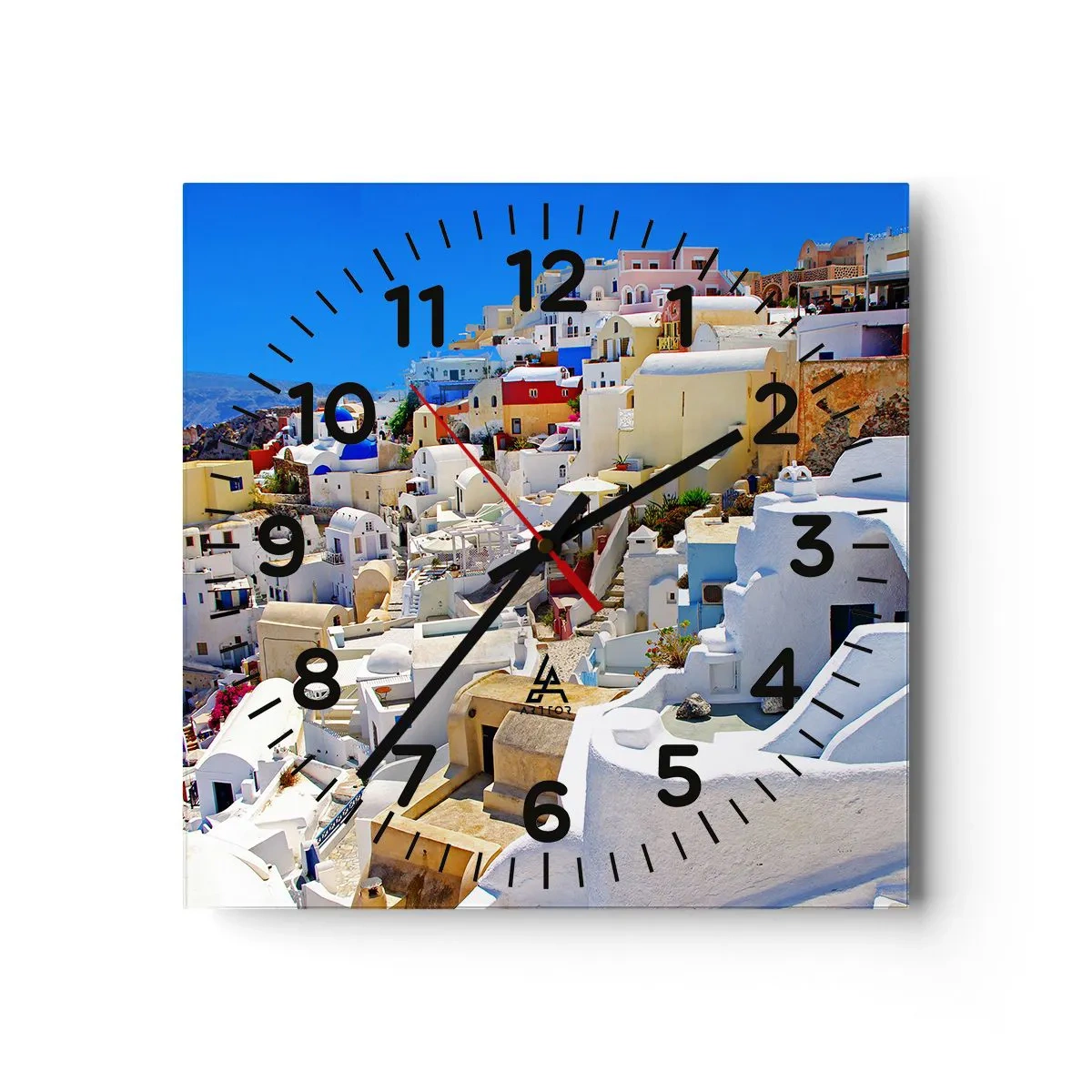 Reloj de pared - Reloj de vidrio - Sueño de un verano griego - 40x40 cm