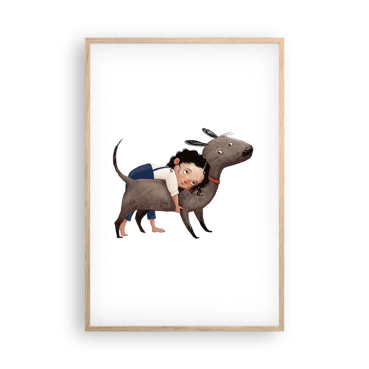 Póster en marco roble claro - Mejores amigos - 61x91 cm