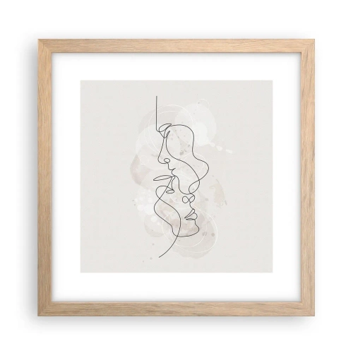 Póster en marco roble claro - En un abrazo - 30x30 cm