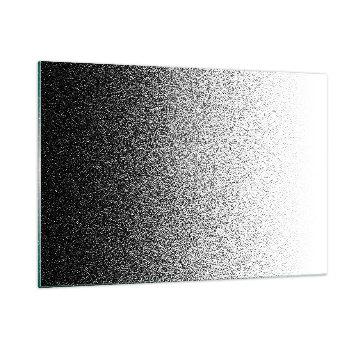 Cuadro sobre vidrio - Impresiones sobre Vidrio - Degradado en blanco y negro con efectos granulados y de luz. - 120x80cm - Hacia la luz - Decoración de pared moderna para salón y dormitorio ARTTOR
