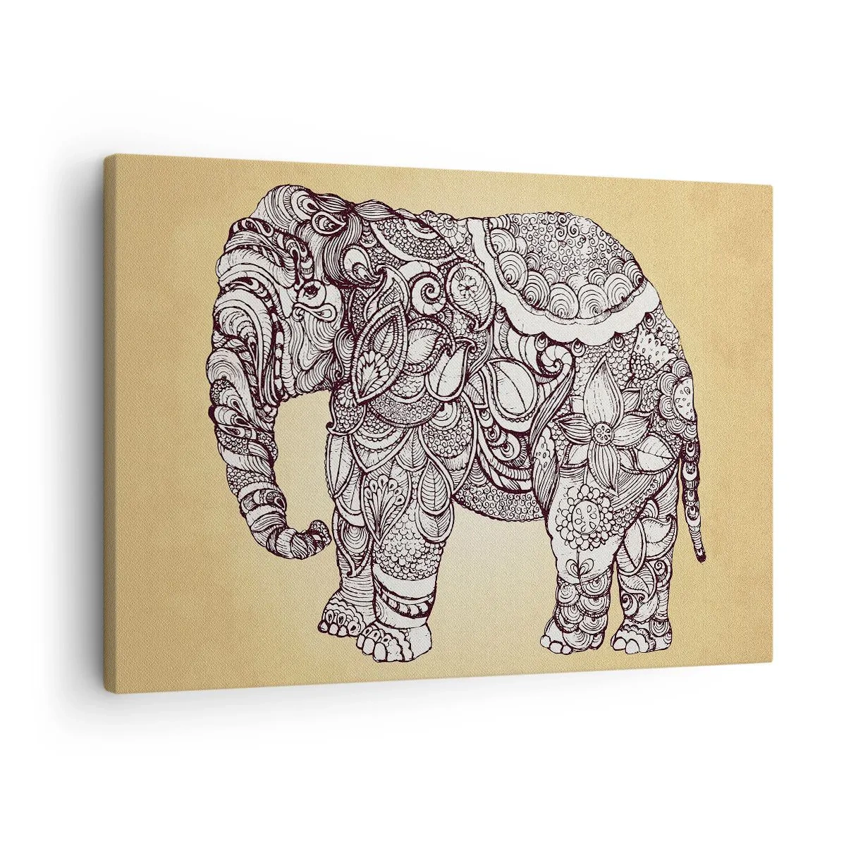 Cuadro sobre lienzo - Impresión de Imagen - El elefante decorado - 70x50 cm