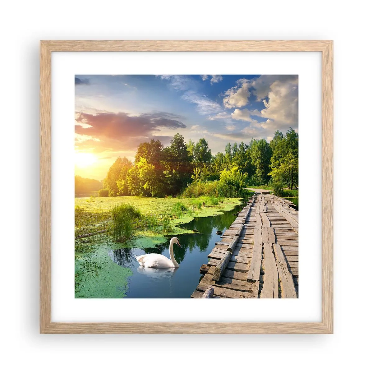 Póster en marco roble claro - Verano, verano en todas partes - 40x40 cm