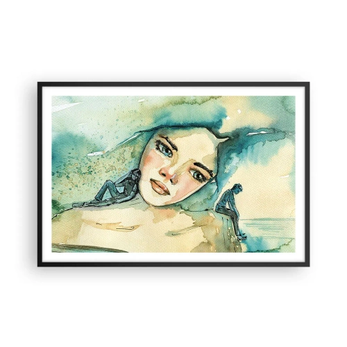 Póster en marco negro - ¿Soy azul? - 91x61 cm