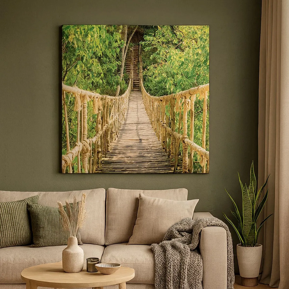 Cuadro sobre lienzo - Impresión de Imagen - Suspendido en verde - 30x30 cm