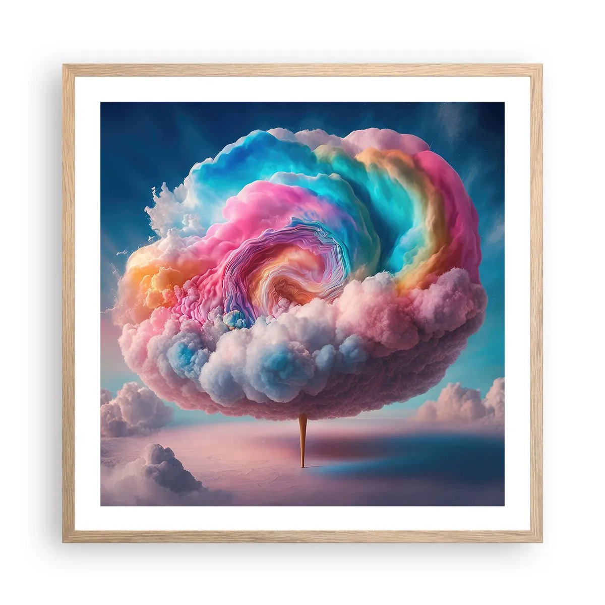 Póster en marco roble claro - El sueño de un parque de atracciones - 60x60 cm