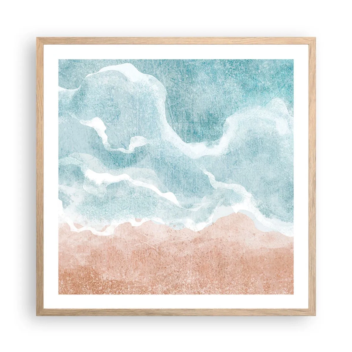 Póster en marco roble claro - Abstracción de nubes - 60x60 cm